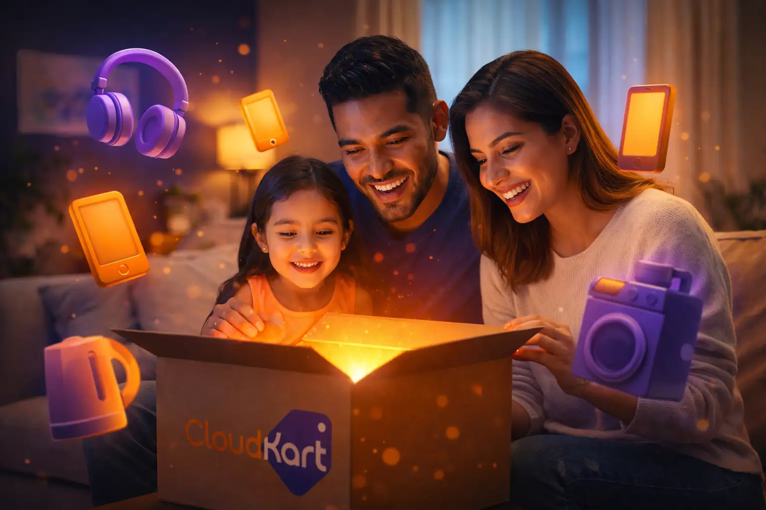 Familia CloudKart descubriendo miles de productos